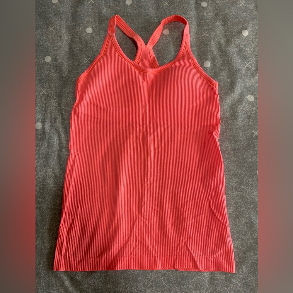 Lululemon Athletica Vibrant coral Ribbed Tank Top